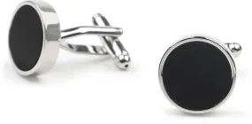 Boutons de Manchette Clous Rond Argenté Noir CL-STUD-01 com
